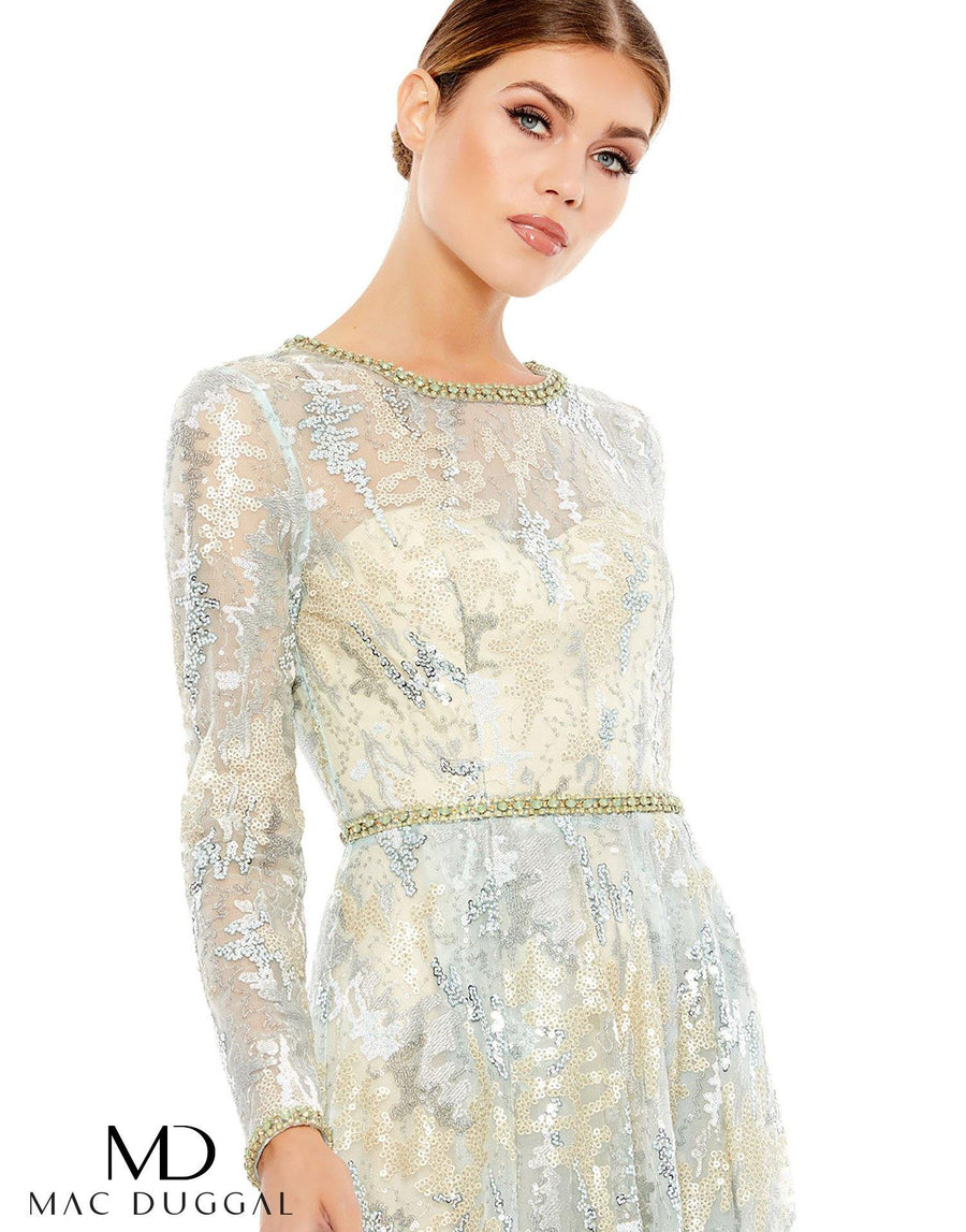 Mac Duggal Long Sleeve Lace Evening Gown 12460 - The Dress Outlet