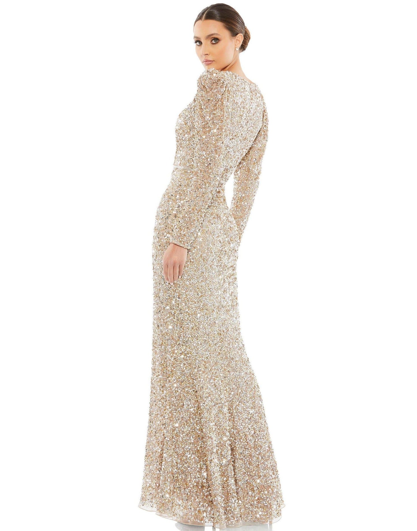 Mac Duggal Long Sleeve Sequins Formal Dress 5510 - The Dress Outlet