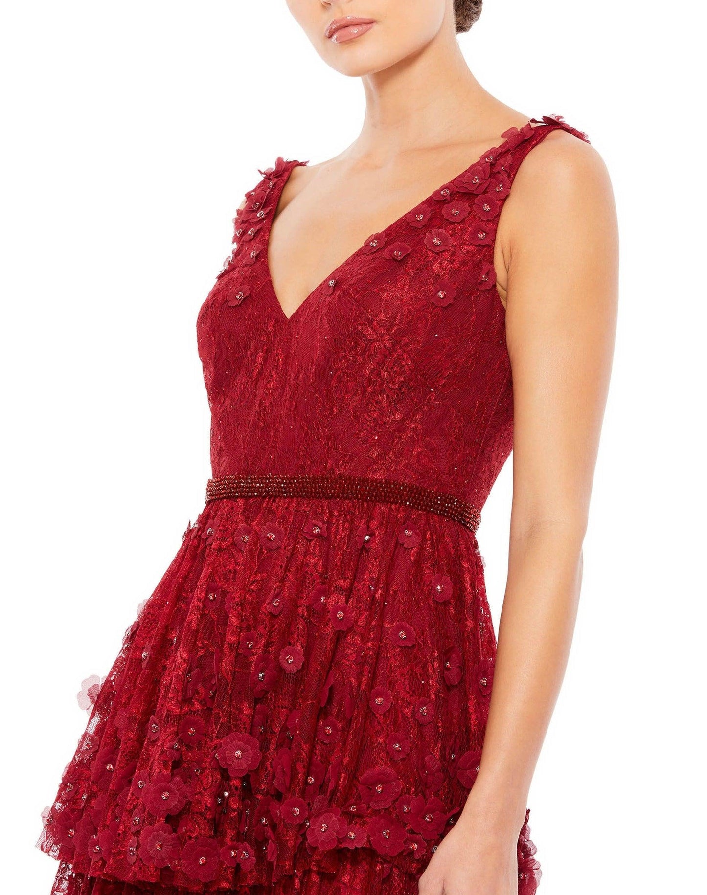 Mac Duggal Long Sleeveless Formal Lace Dress 67710 - The Dress Outlet