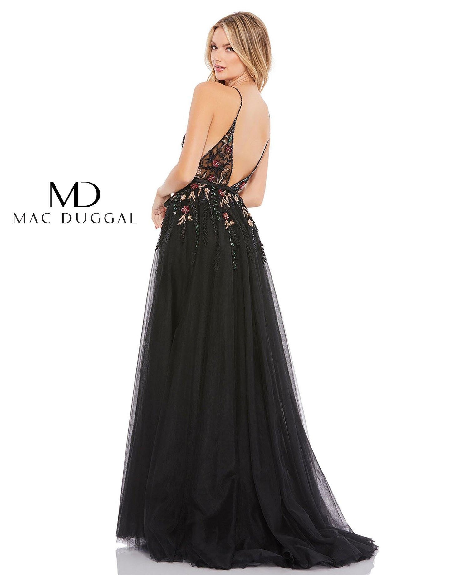 Mac Duggal Long Spaghetti Strap Prom Dress 11193 - The Dress Outlet