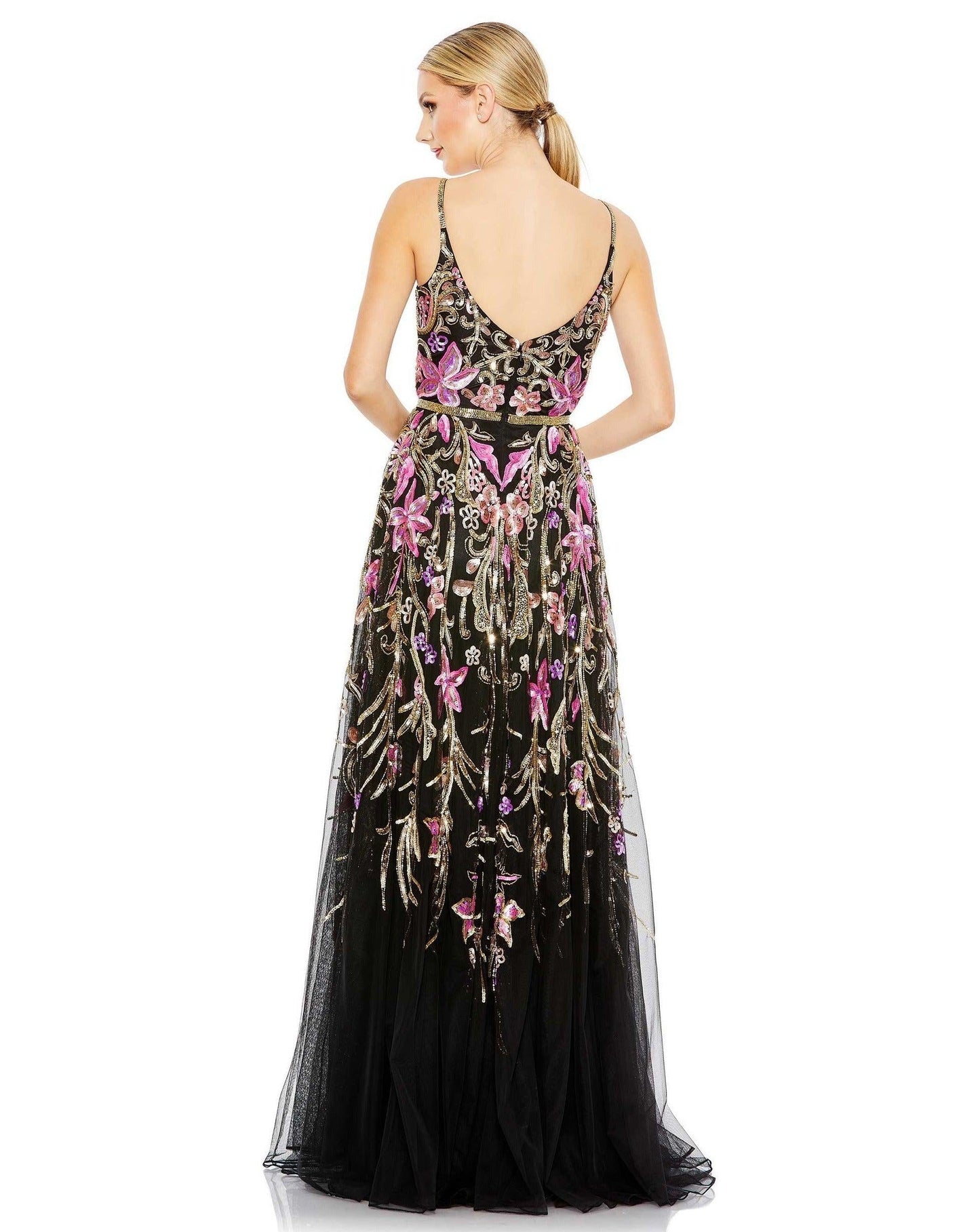 فستان ماك دوجال 5671 الطويل ذو الأشرطة الرفيعة لحفلات التخرج