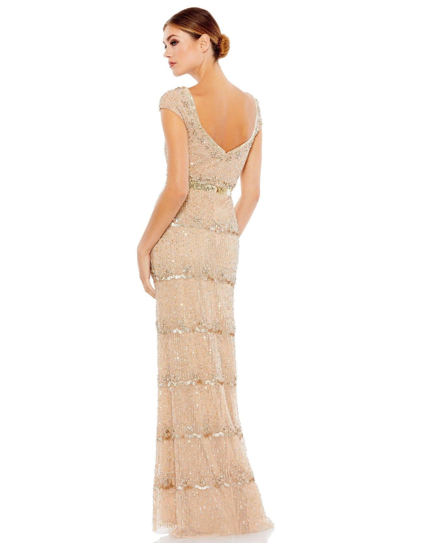 Mac Duggal Mother of the Bride Long Gown Nude