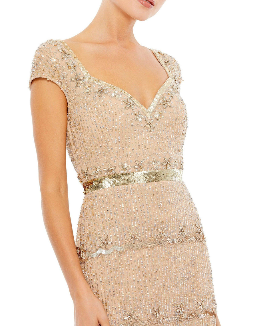 Mac Duggal Mother of the Bride Long Gown Nude