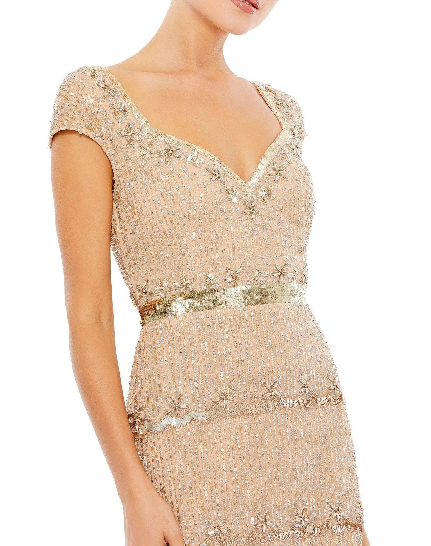 Mac Duggal Mother of the Bride Long Gown Nude