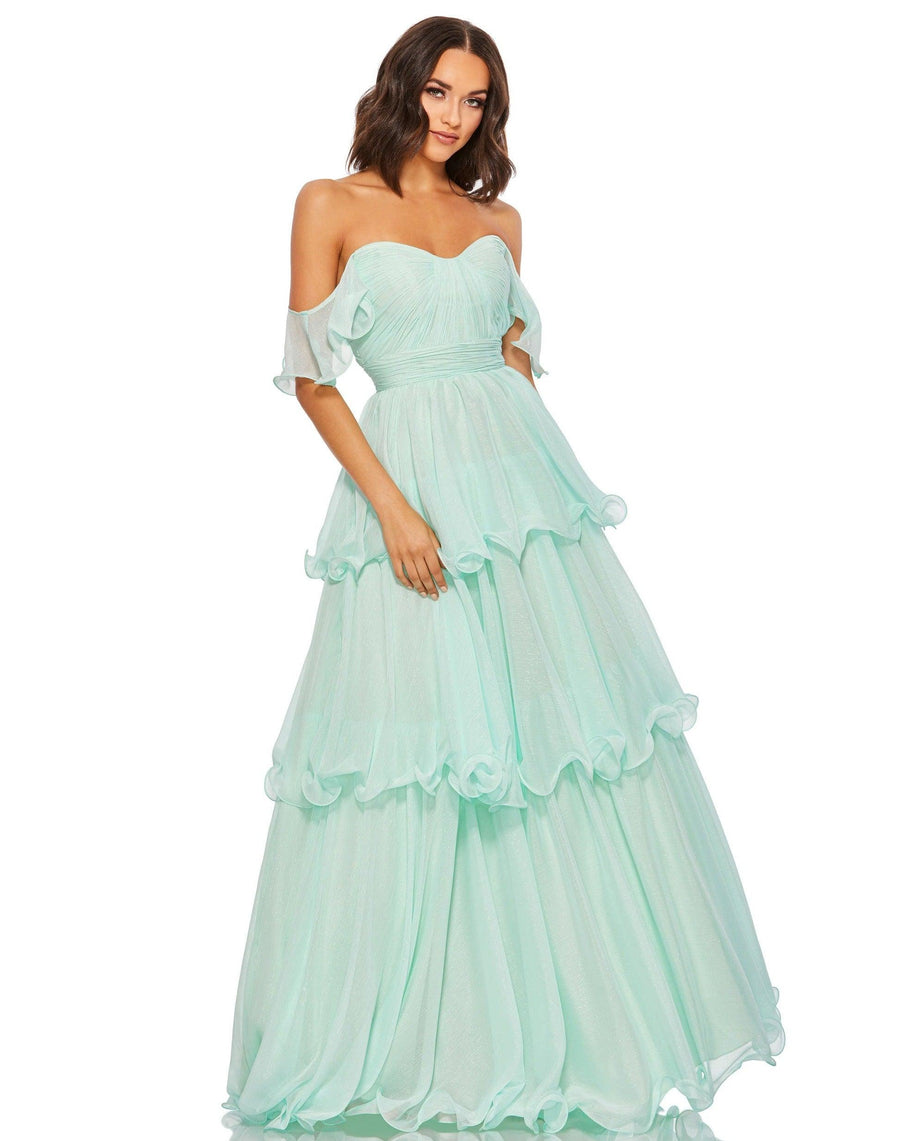 Mac Duggal Off Shoulder Ruffle Dress 49245 - The Dress Outlet