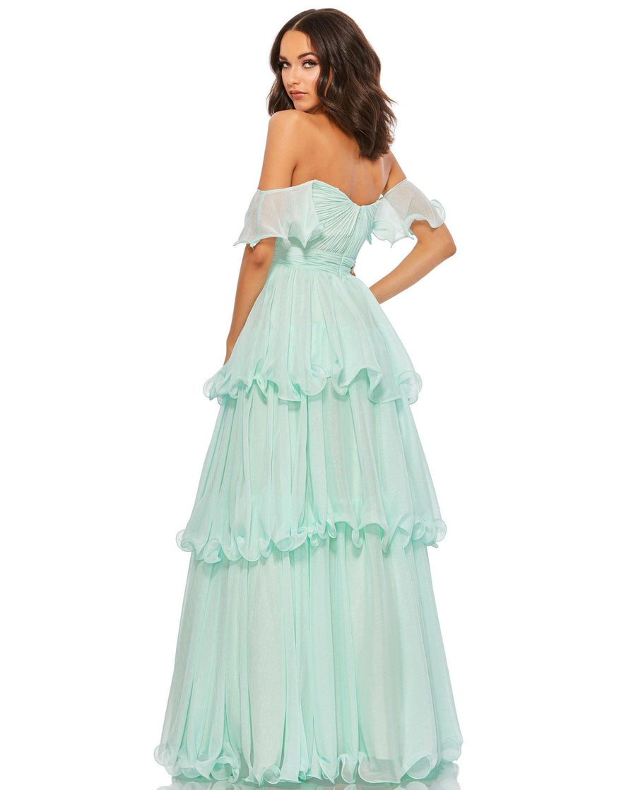 Mac Duggal Off Shoulder Ruffle Dress 49245 - The Dress Outlet