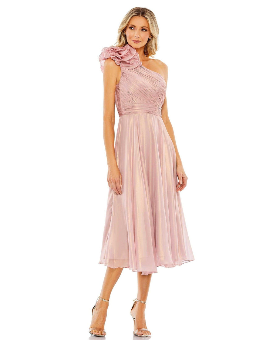 Mac Duggal One Shoulder Tea Length Dress 49661 - The Dress Outlet