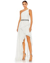 Mac Duggal Pleated One Shoulder High Low Gown 49532 - The Dress Outlet