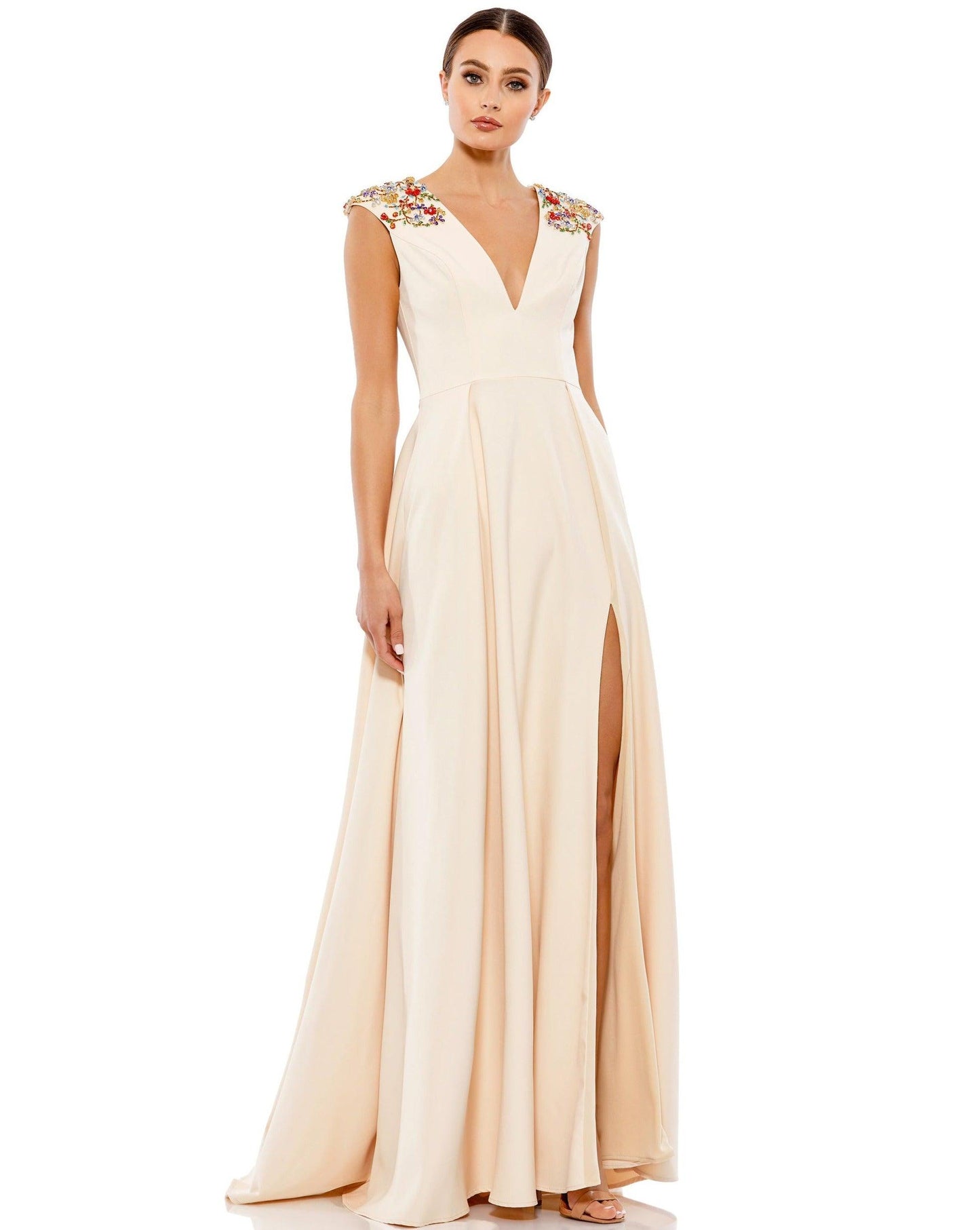 Mac Duggal Prom Long Floral Beaded Dress 26540 - The Dress Outlet