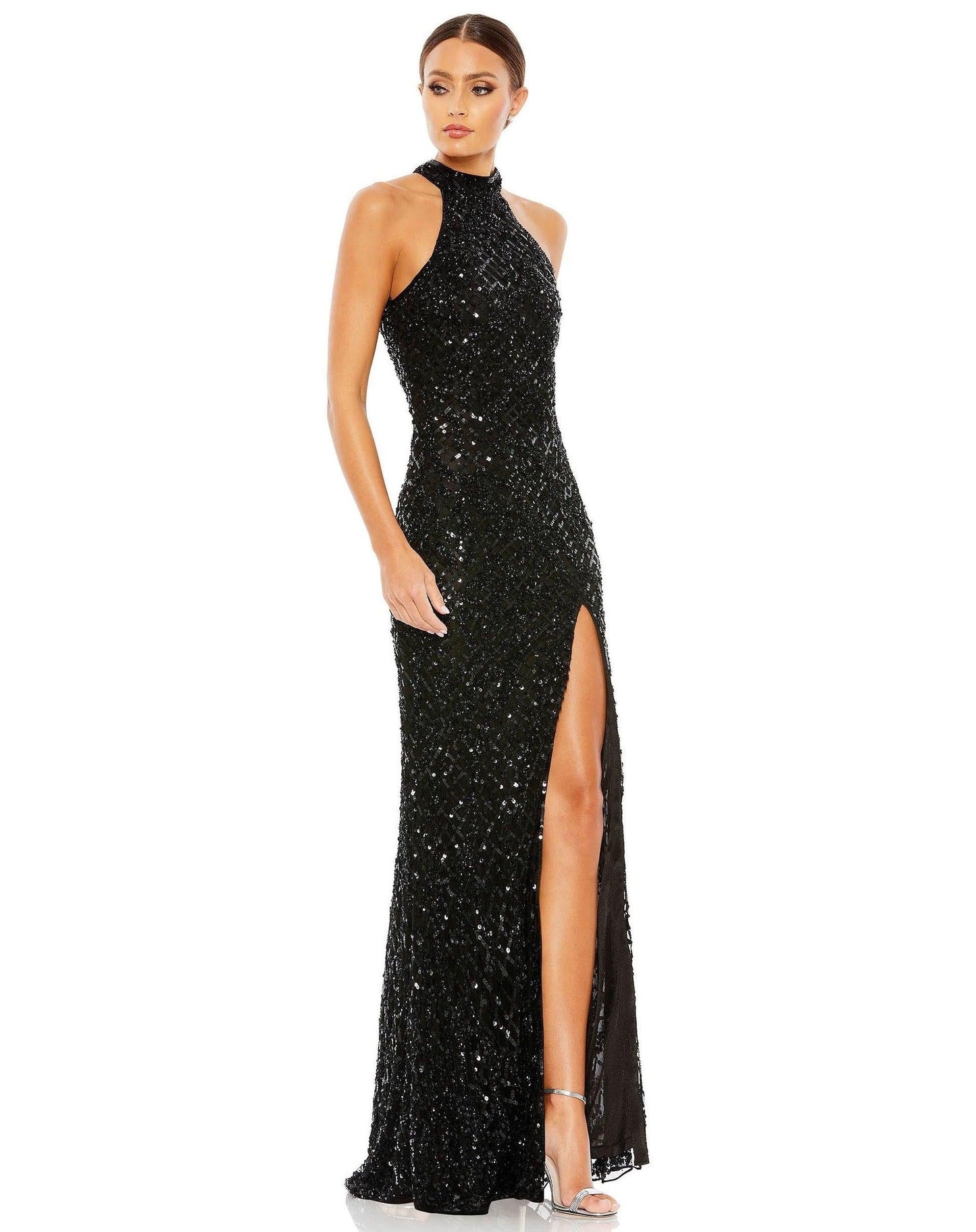 Mac Duggal Prom Long Halter Evening Dress 4112 - The Dress Outlet