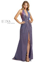 Mac Duggal Prom Long Halter Metallic Dress 26341 - The Dress Outlet
