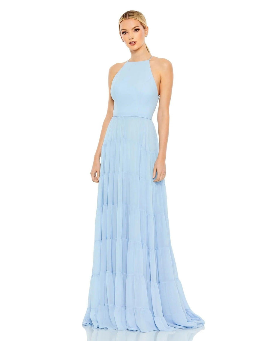 Mac Duggal Prom Long  Halter Tiered Dress 55281 - The Dress Outlet