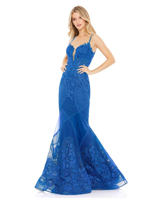 Mac Duggal Prom Long Mermaid Lace Gown 79082R - The Dress Outlet