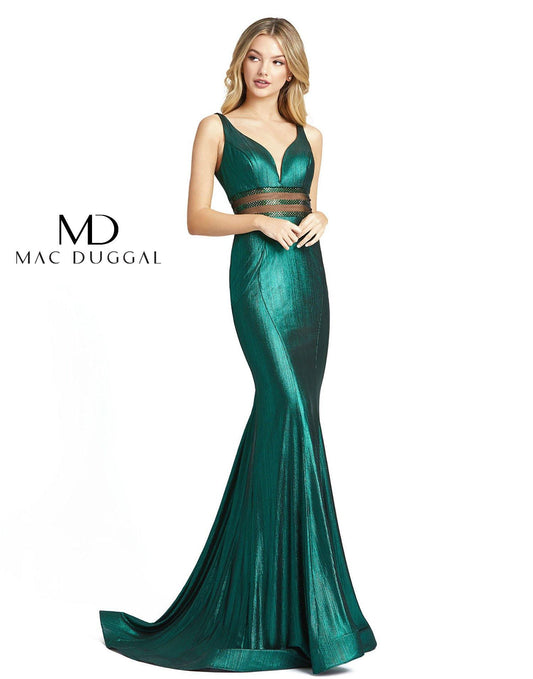 Mac Duggal Prom Long Metallic Mesh Formal Gown 40960 - The Dress Outlet