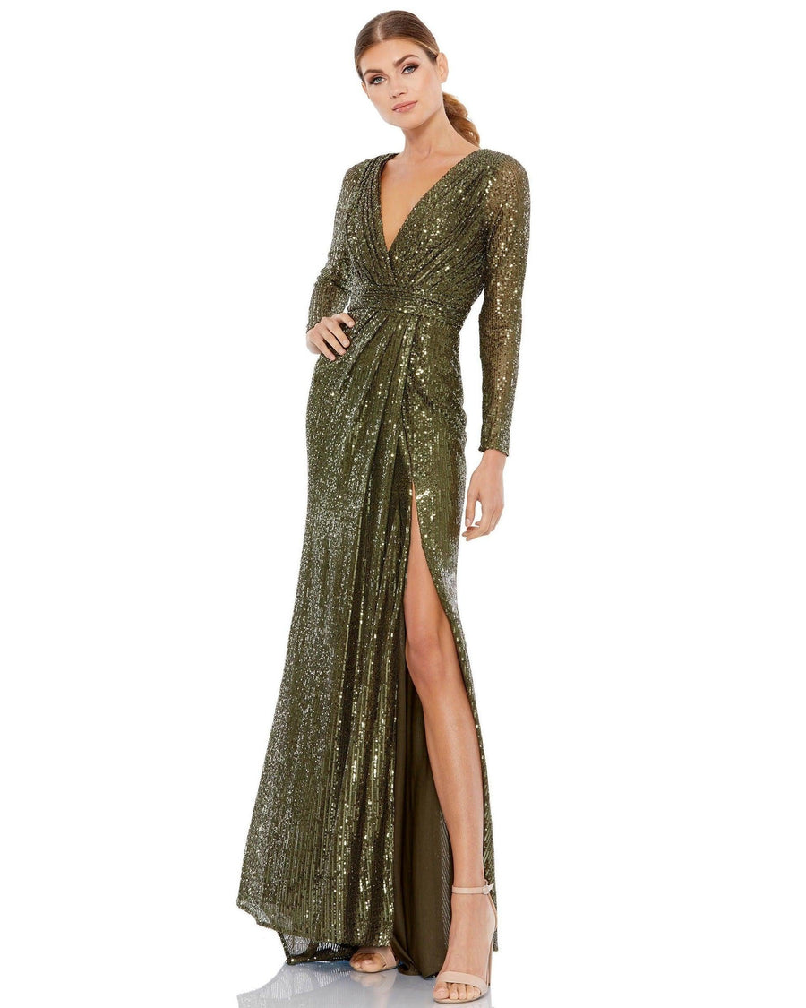 Formal Dresses Prom Long Sleeve Formal Dress Olive