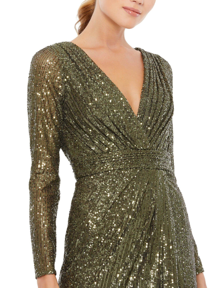 Formal Dresses Prom Long Sleeve Formal Dress Olive