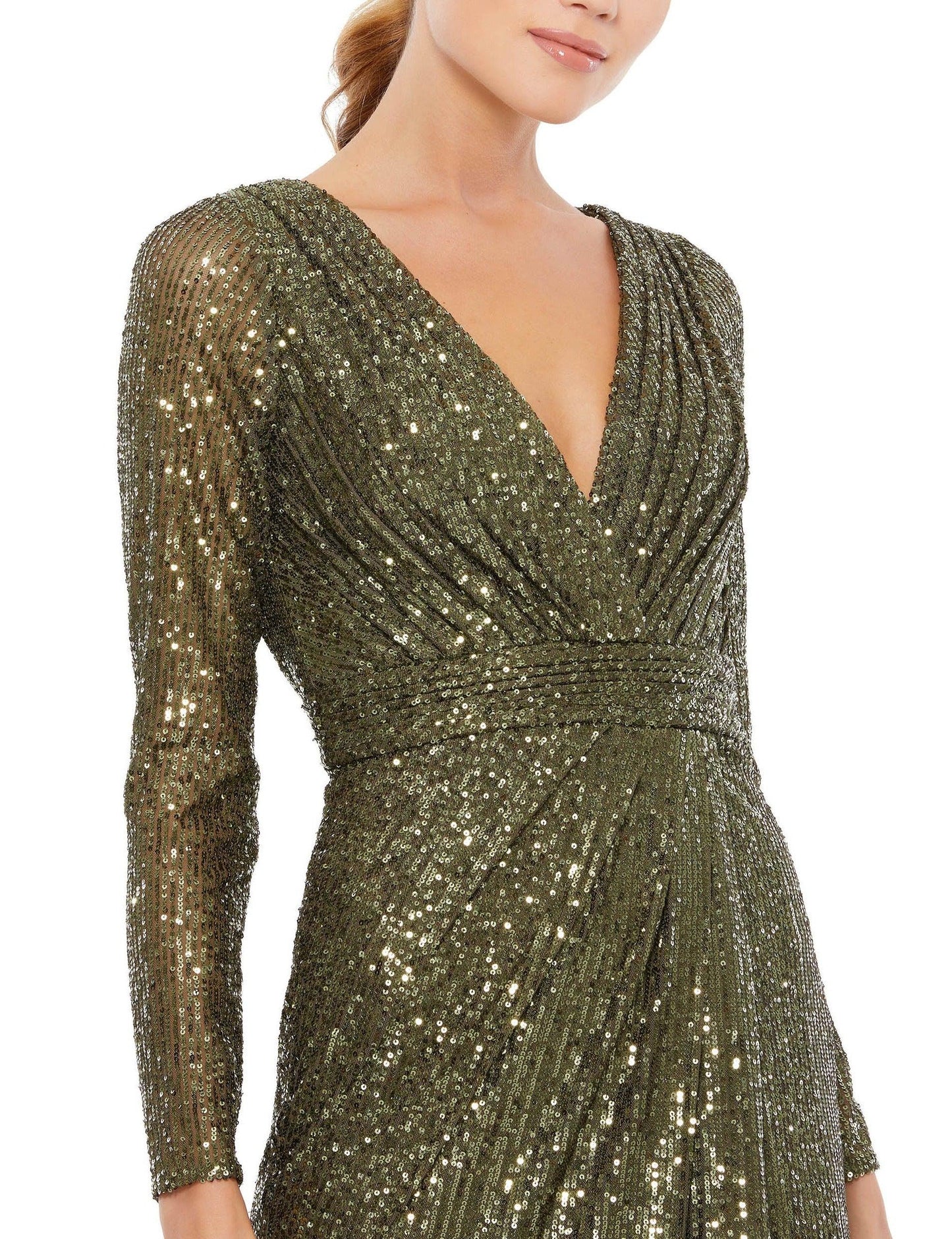 Formal Dresses Prom Long Sleeve Formal Dress Olive