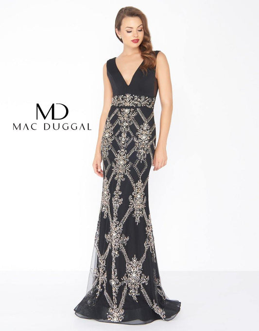 Mac Duggal Prom Long Sleeveless Beaded Dress 50414R - The Dress Outlet