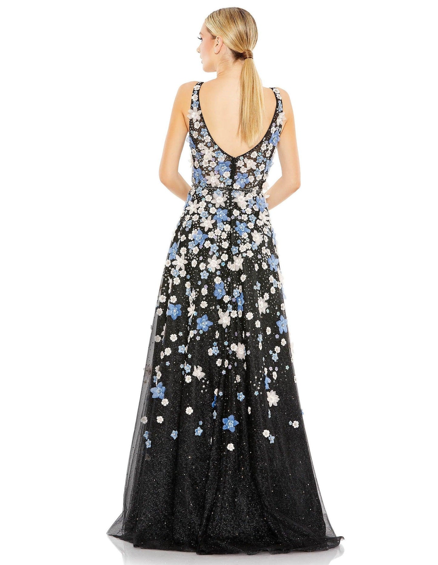 Mac Duggal Prom Long Sleeveless Floral Dress 11169 - The Dress Outlet