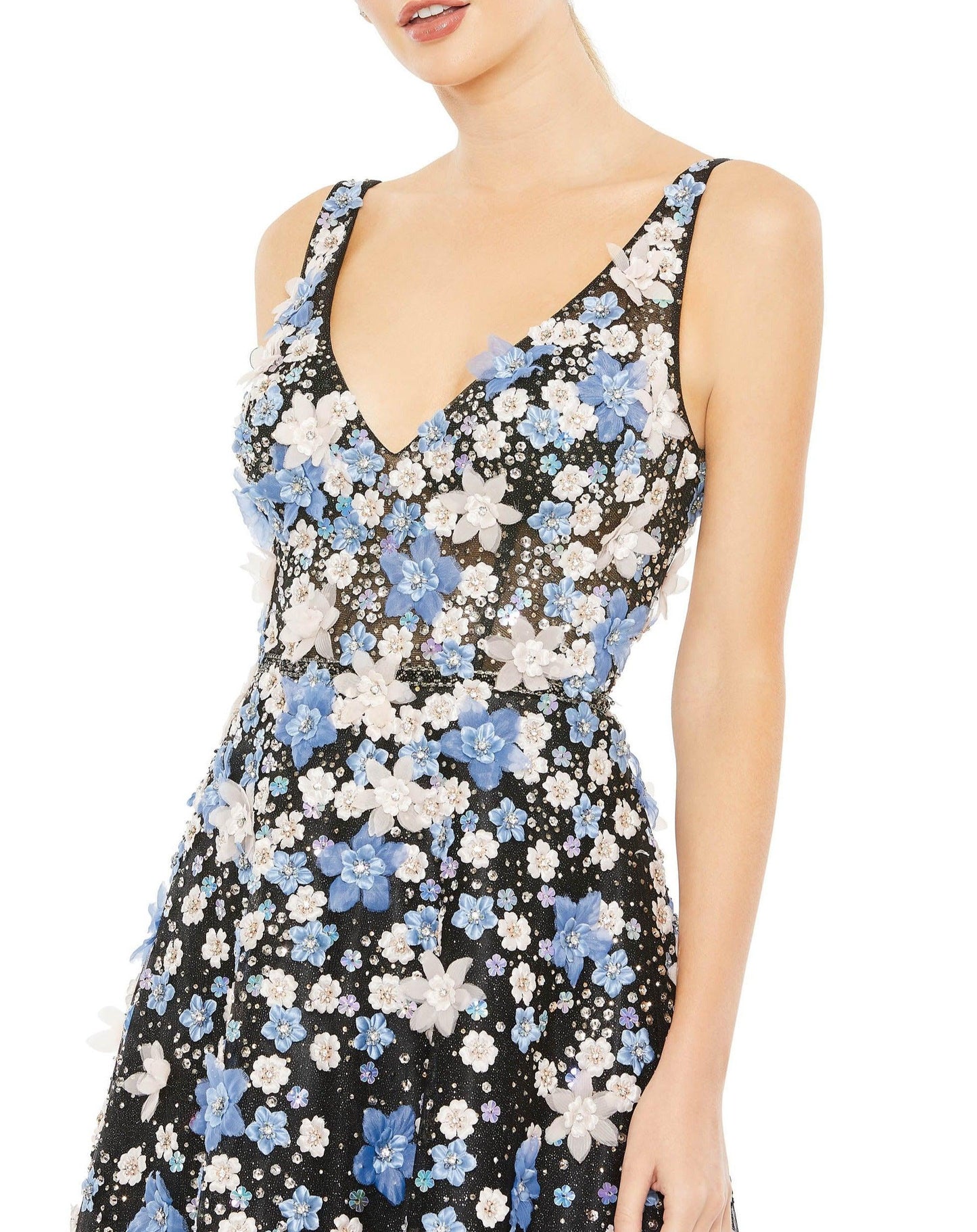 Mac Duggal Prom Long Sleeveless Floral Dress 11169 - The Dress Outlet