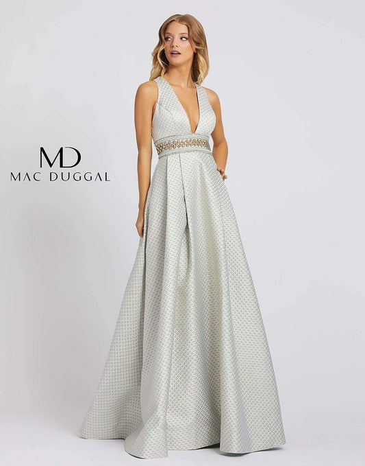 Mac Duggal Prom Long Sleeveless Metallic Gown 26107A - The Dress Outlet