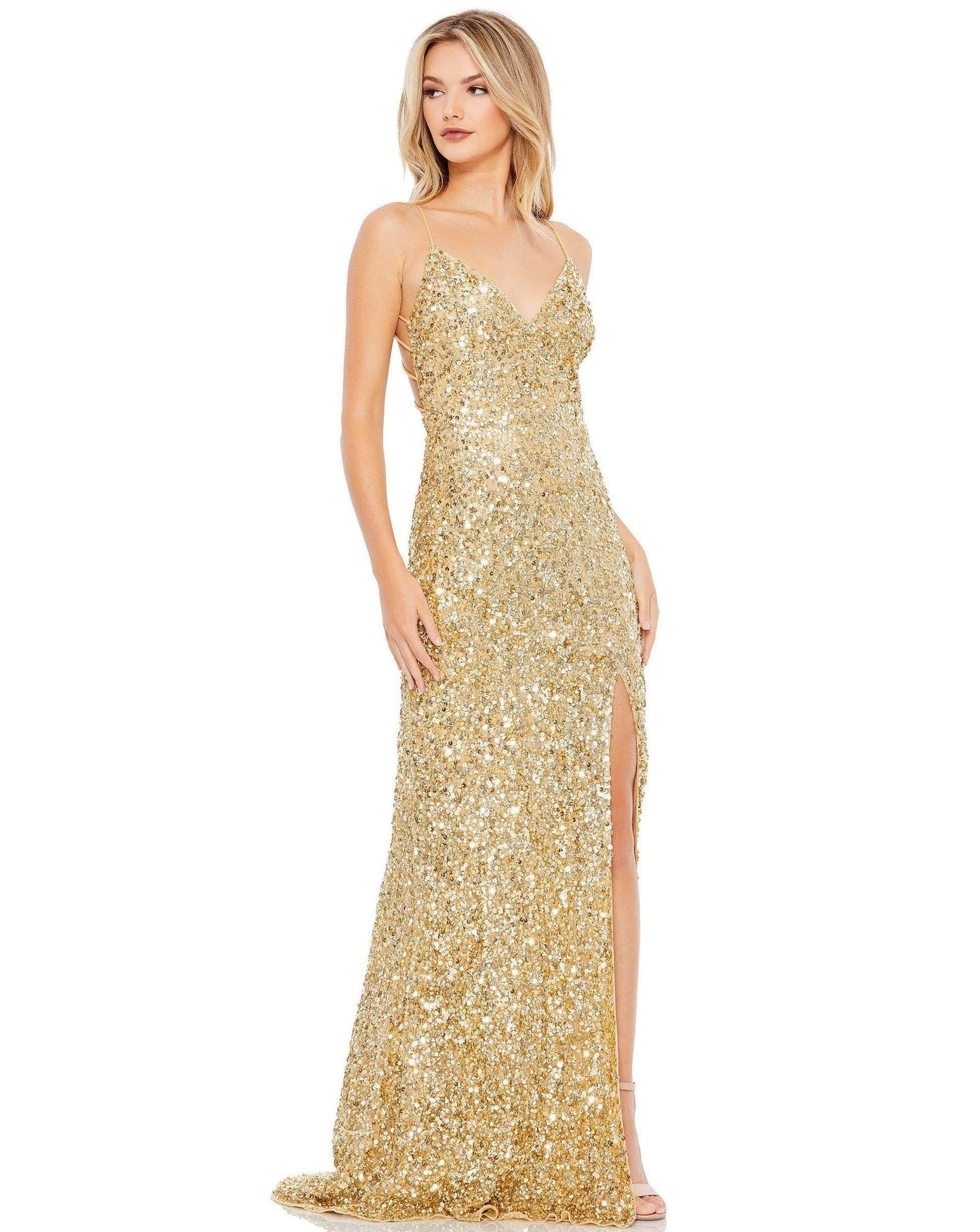 Mac Duggal Prom Long Spaghetti Strap Formal Dress 10704 Sale - The Dress Outlet