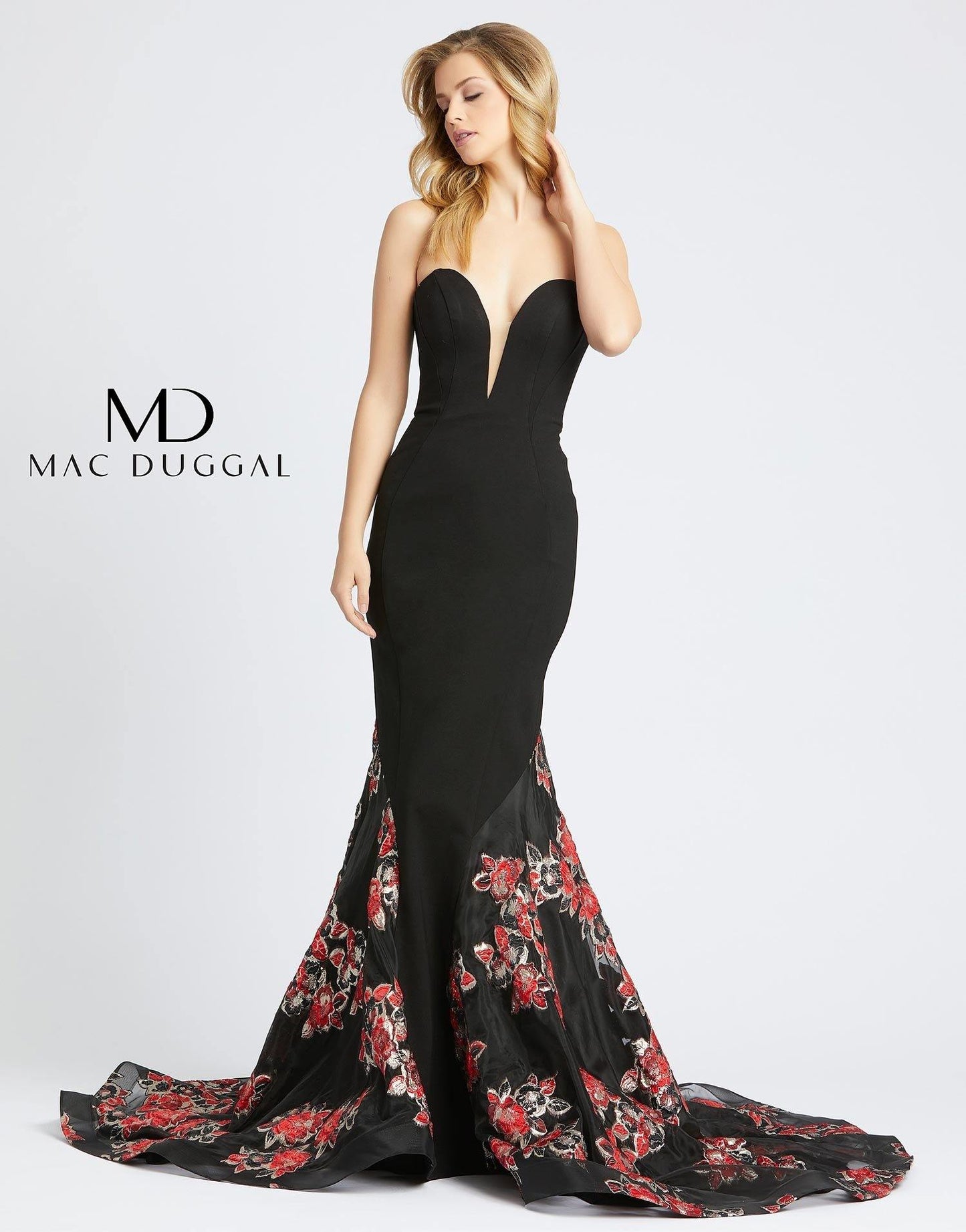 Mac Duggal Prom Long Strapless Fitted Dress 67673D - The Dress Outlet