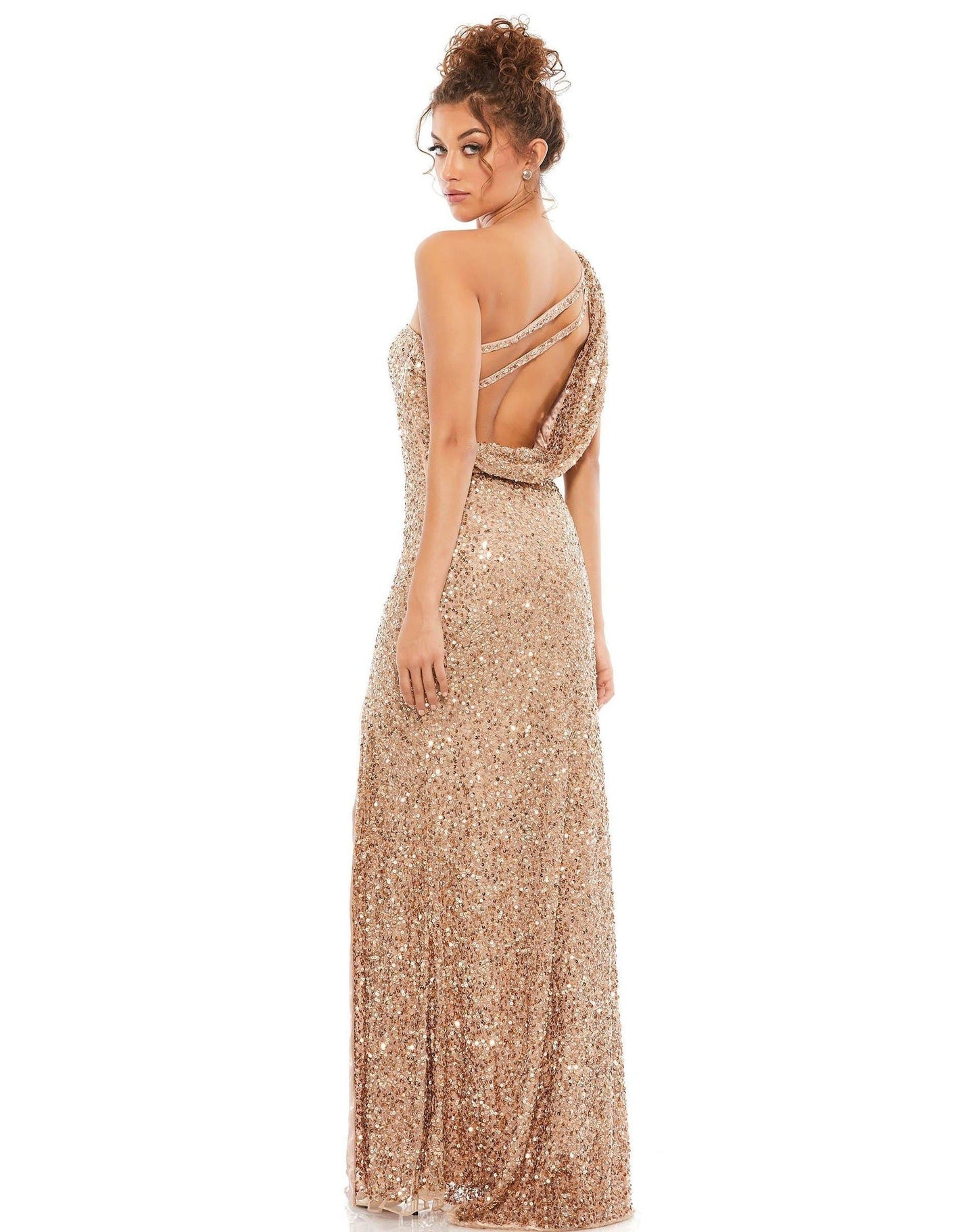 Mac Duggal Prom One Shoulder Sequins Long Gown 5059 - The Dress Outlet