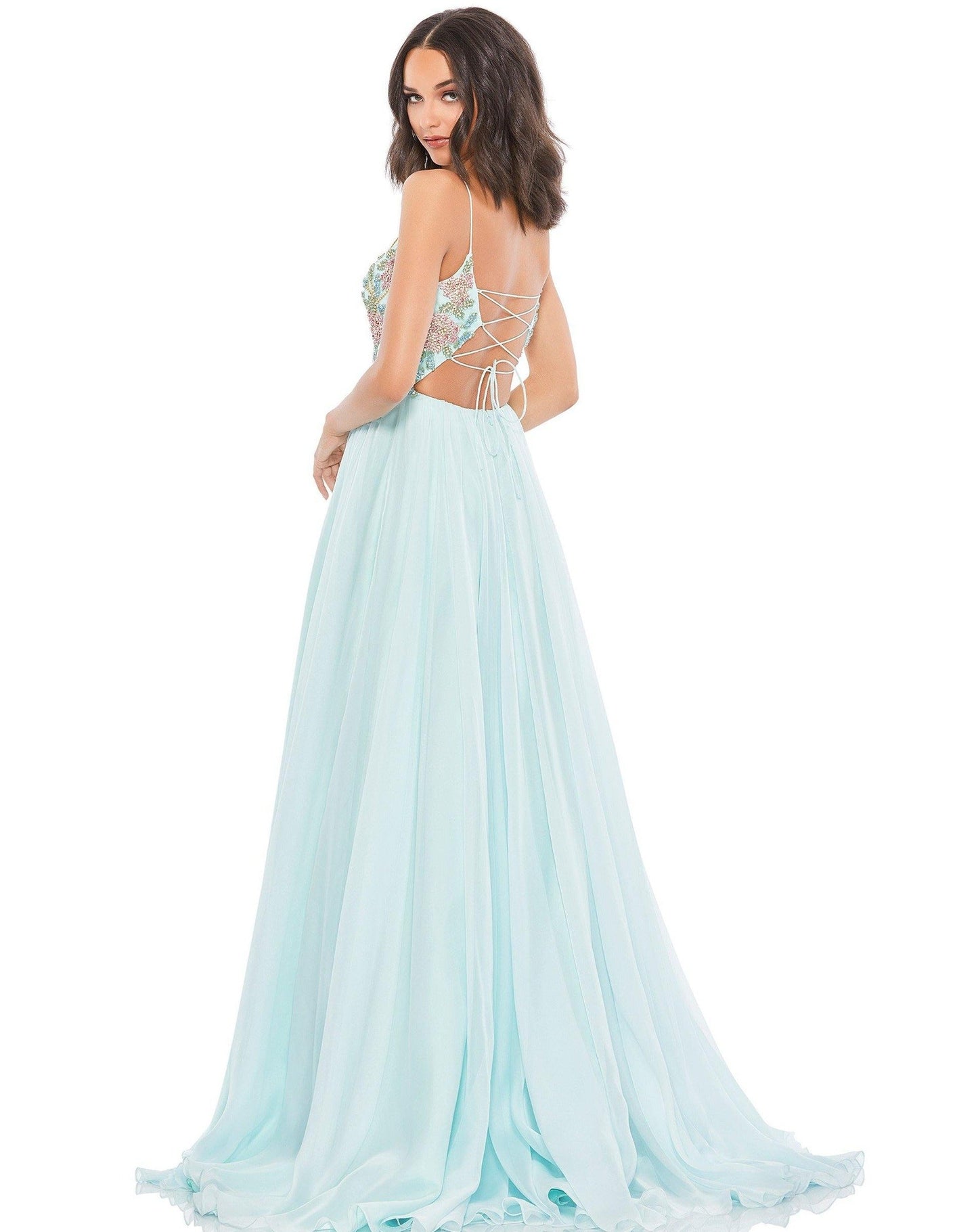 Mac Duggal Prom Spaghetti Strap Long Dress 67790 - The Dress Outlet