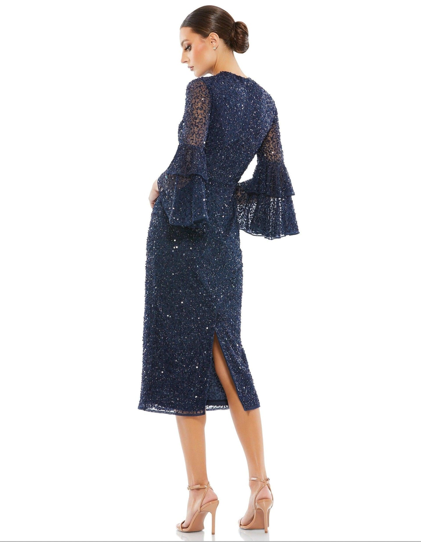 Mac Duggal Short 3/4 Sleeve Cocktail Dress 10802 - The Dress Outlet