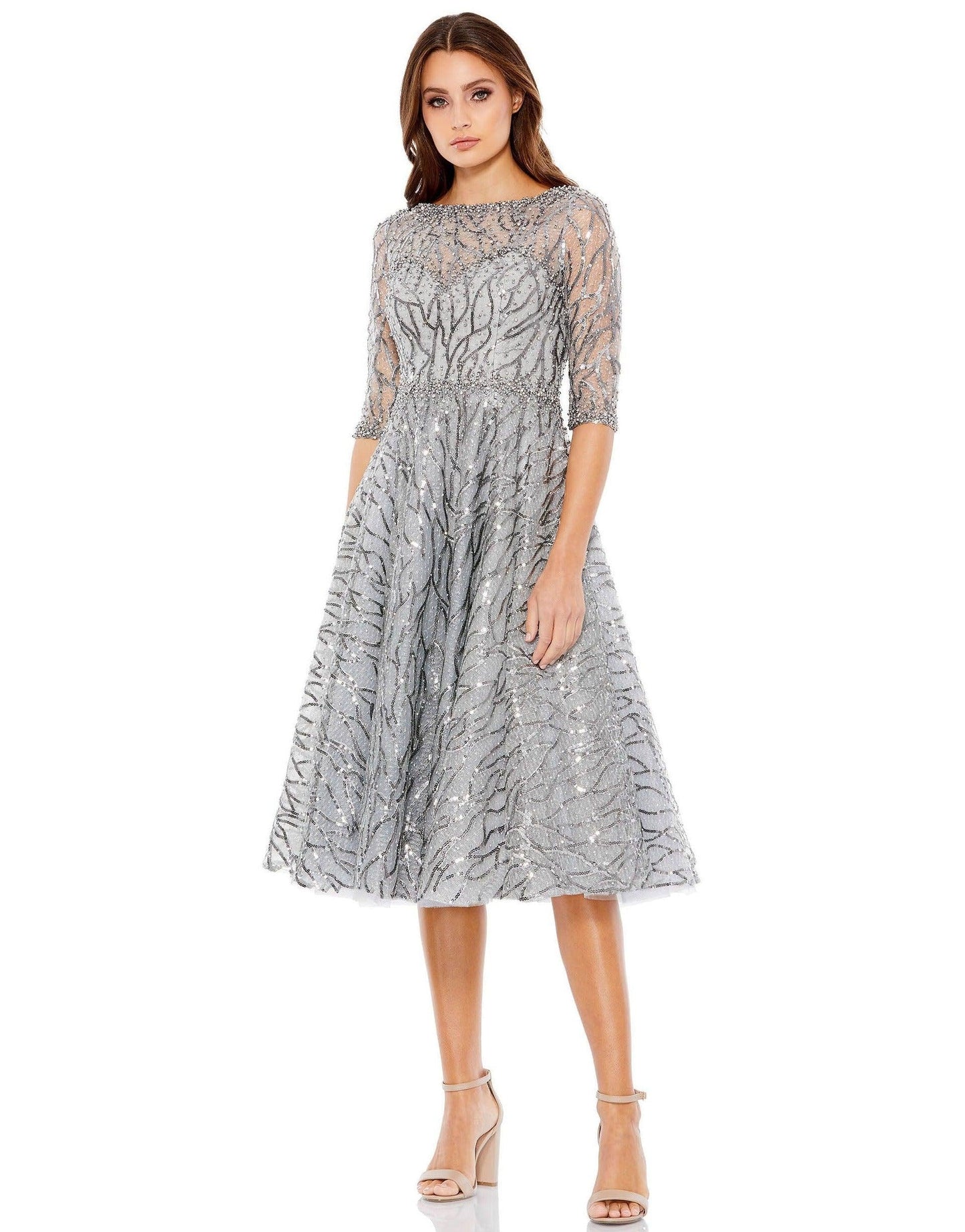 Mac Duggal Short 3/4 Sleeve Cocktail Dress 20252 - The Dress Outlet