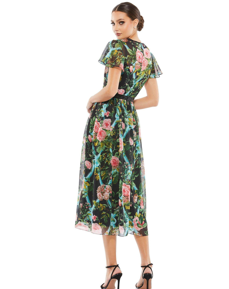 Mac Duggal Short Floral Print Cocktail Dress 9149 - The Dress Outlet