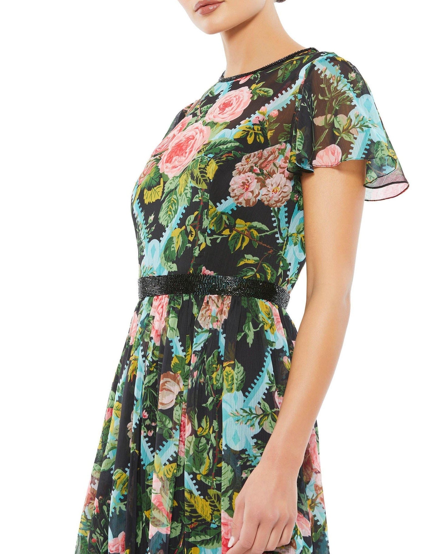 Mac Duggal Short Floral Print Cocktail Dress 9149 - The Dress Outlet