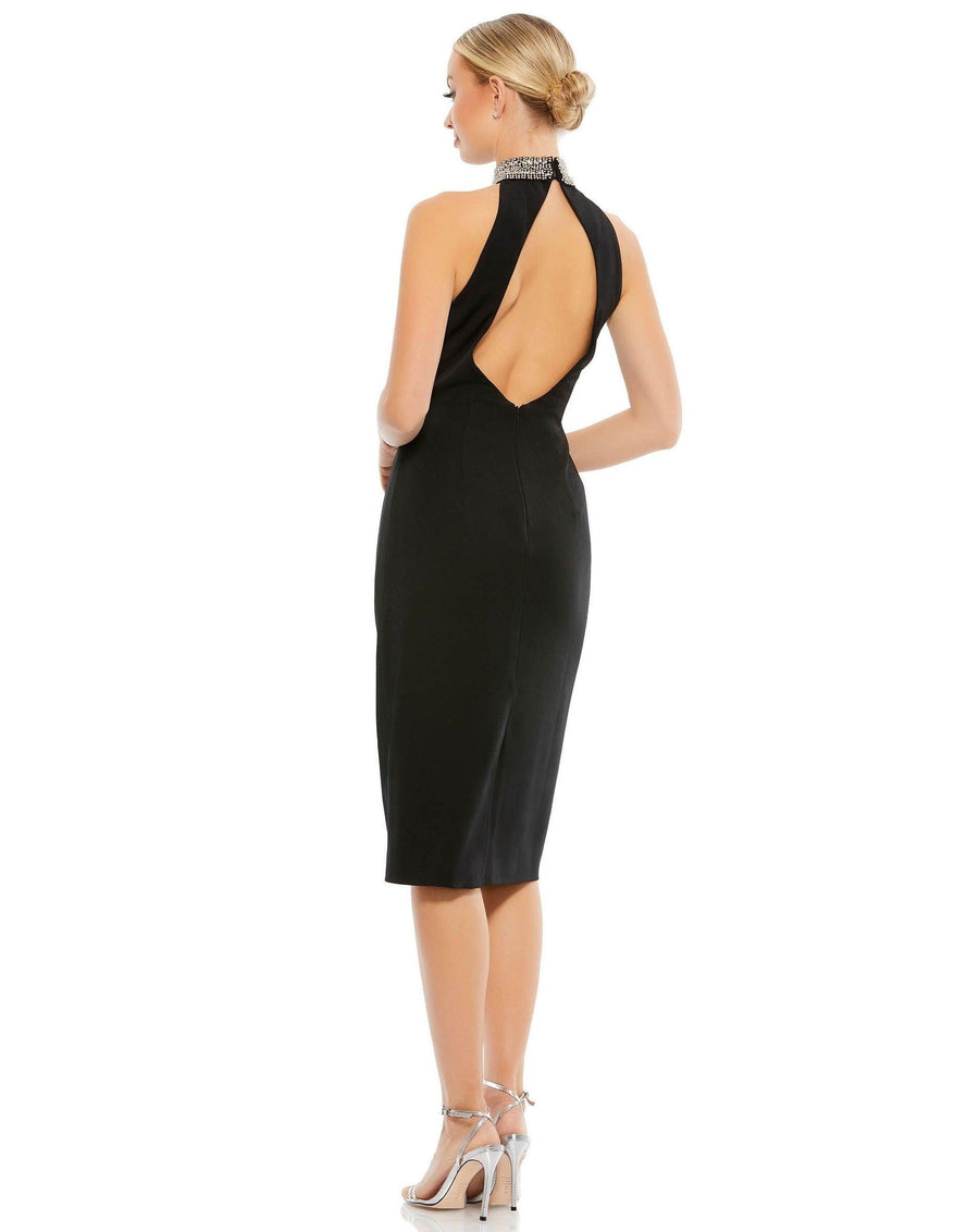 Mac Duggal Short Halter Beaded Cocktail Dress 26682 - The Dress Outlet