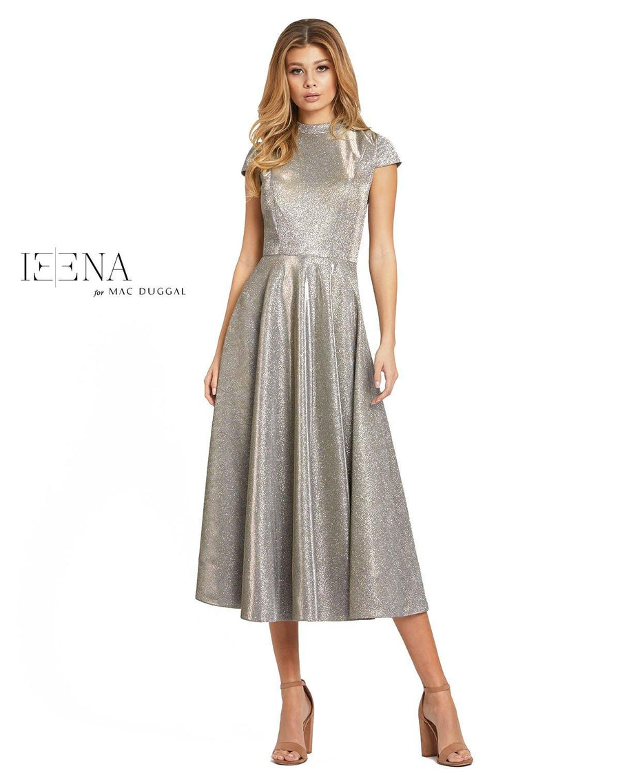 Mac Duggal Short Metallic Cap Sleeve Dress  26151 - The Dress Outlet