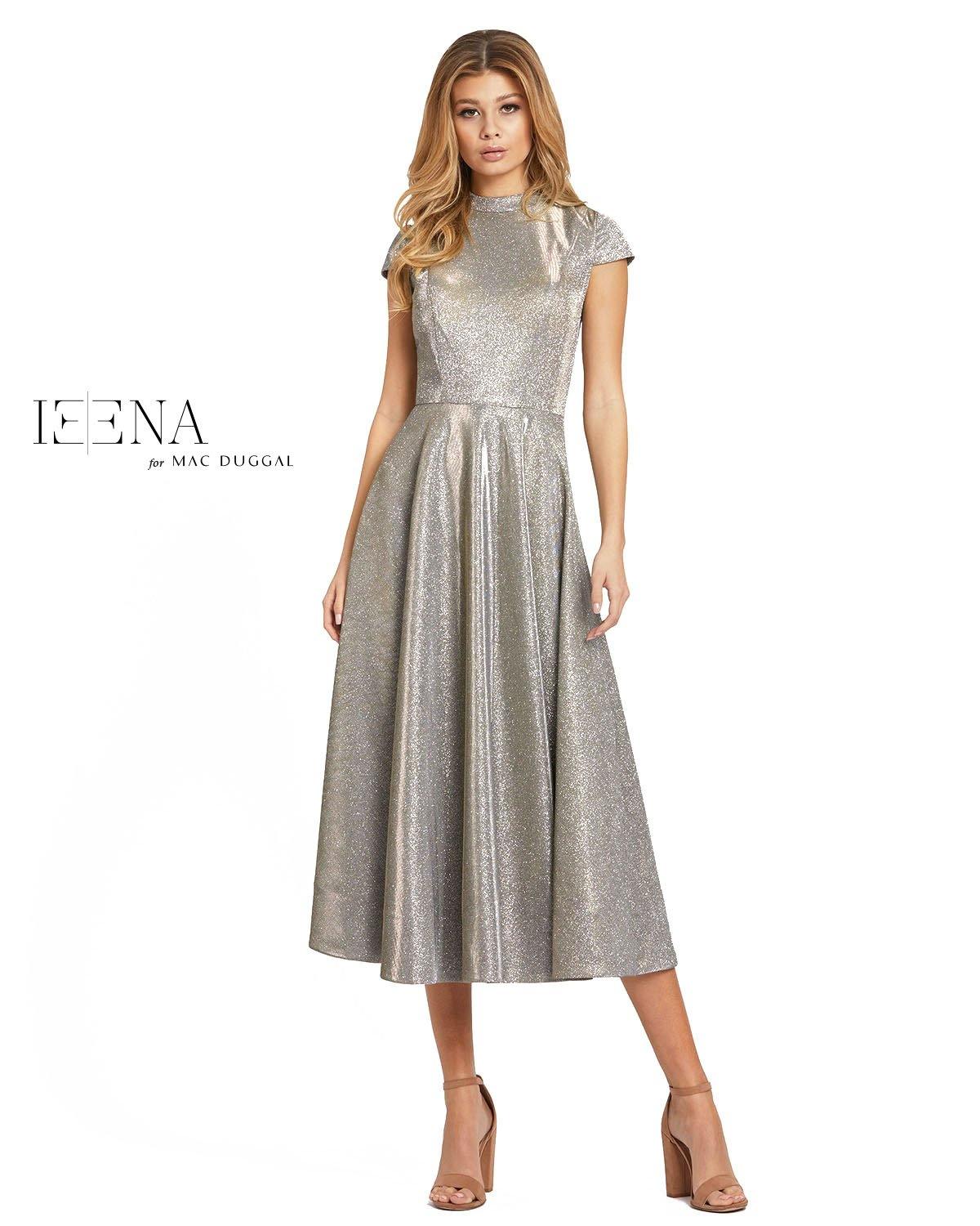 Mac Duggal Short Metallic Cap Sleeve Dress  26151 - The Dress Outlet