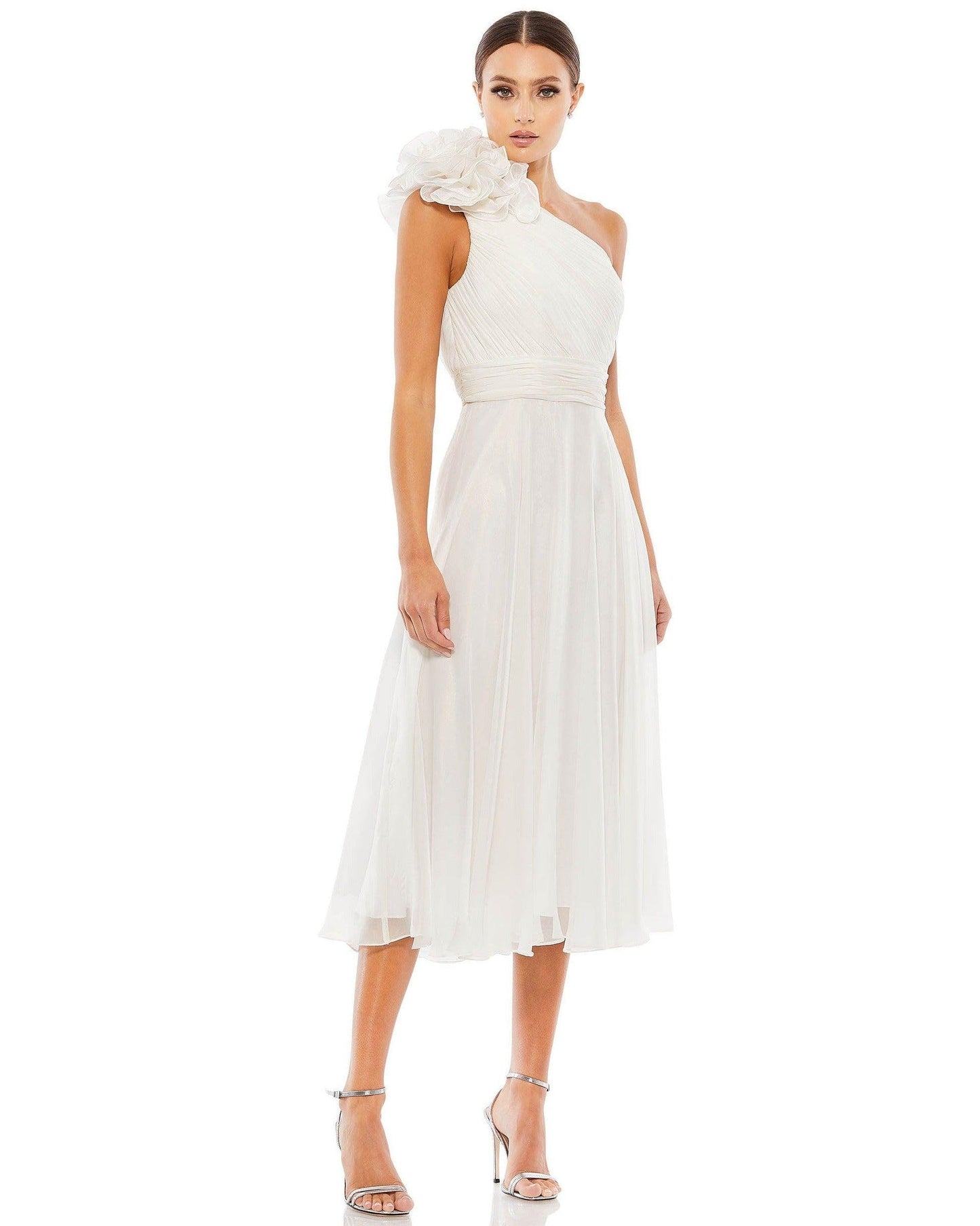 Mac Duggal Short One Shoulder Chiffon Dress 49491 - The Dress Outlet