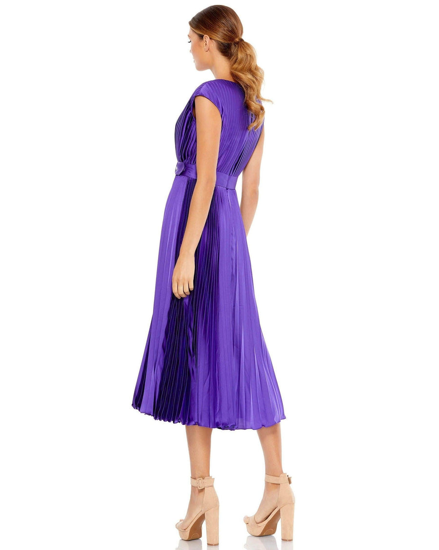 Mac Duggal Short Pleated Cap sleeve Dress 26483 - The Dress Outlet