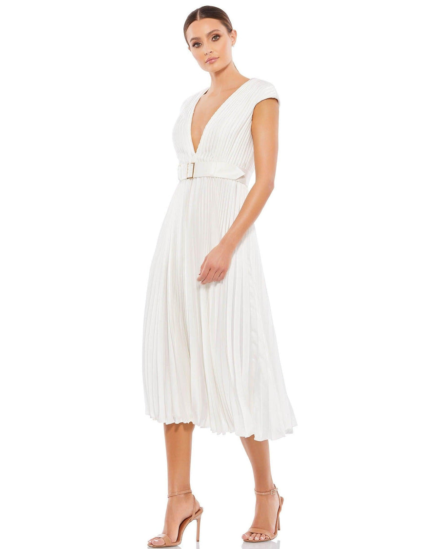 Mac Duggal Short Pleated Cap sleeve Dress 26483 - The Dress Outlet