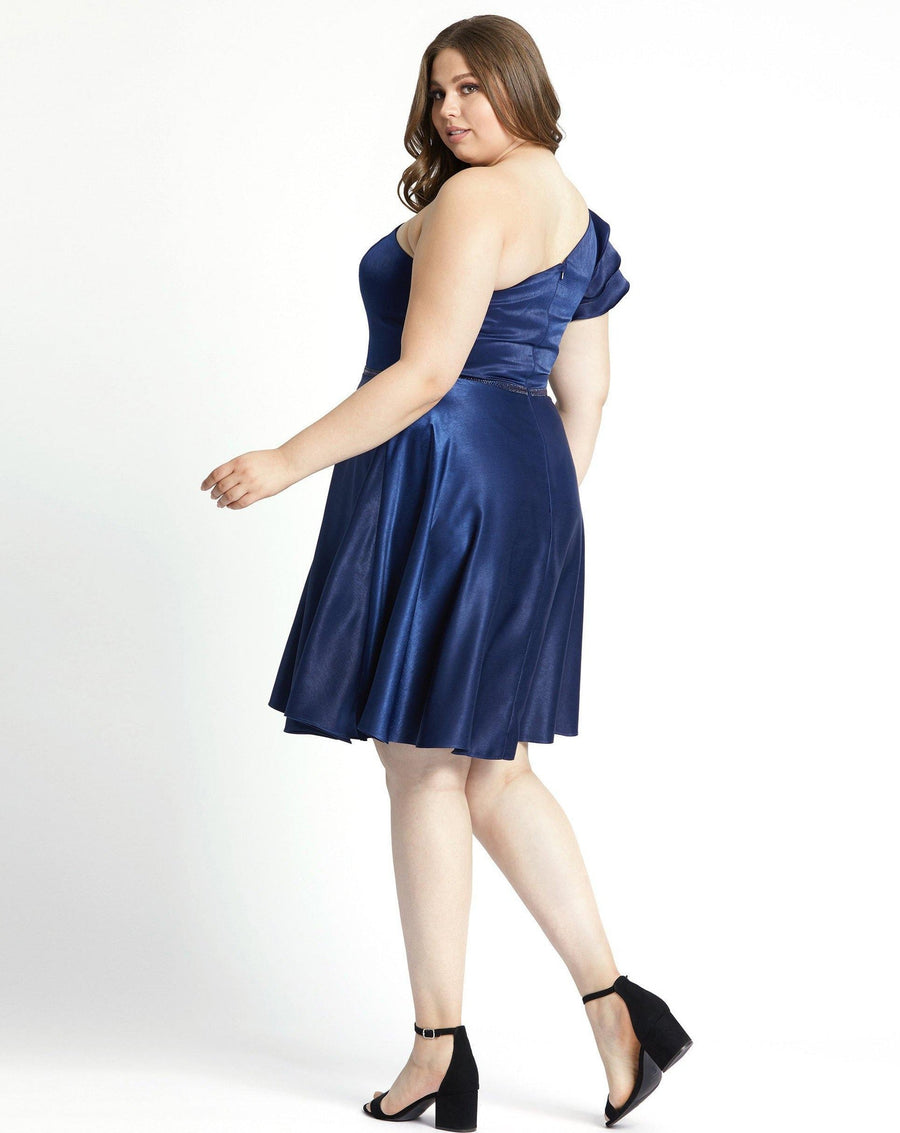 Mac Duggal Short Plus Size One Shoulder Dress 49229 - The Dress Outlet