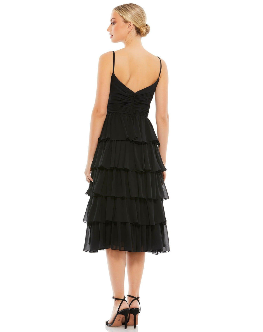 Mac Duggal Short Spaghetti Strap Chiffon Dress 55437 - The Dress Outlet