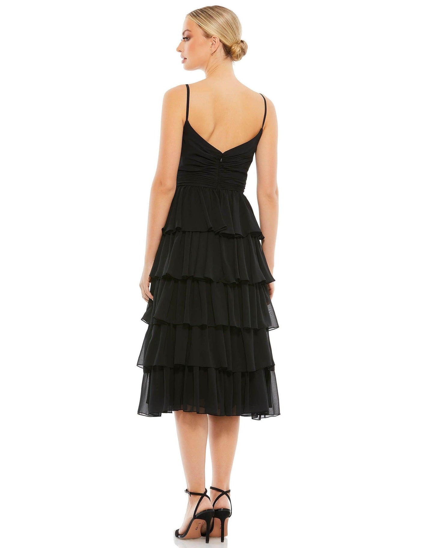 Mac Duggal Short Spaghetti Strap Chiffon Dress 55437 - The Dress Outlet