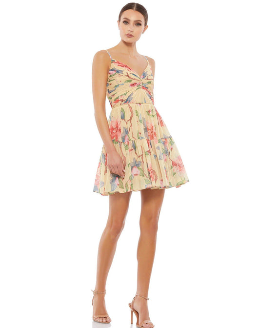 Mac Duggal Short Spaghetti Strap Floral Dress 55430 - The Dress Outlet