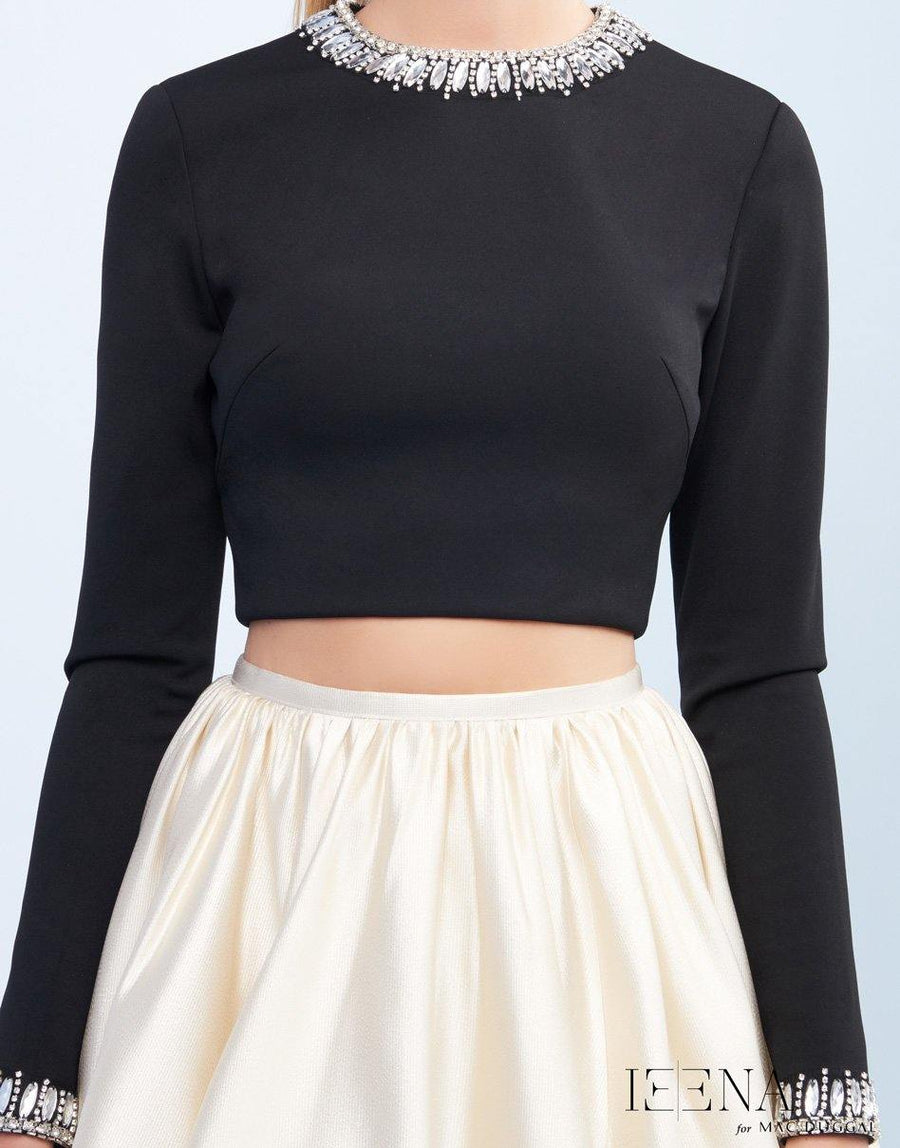 Mac Duggal Two Piece Long Sleeve Ball Gown 26069I - The Dress Outlet