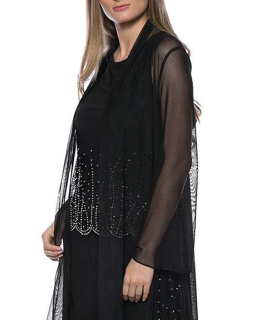 Marina Formal Two Piece Beaded Jacket Jumpsuit Set - The Dress Outlet