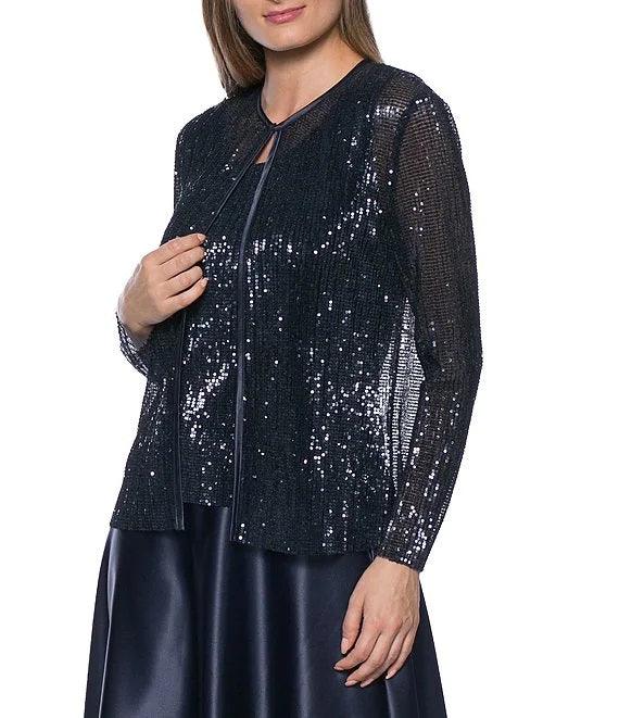 Marina Long Sleeve Formal Two Piece Jacket Dress - The Dress Outlet