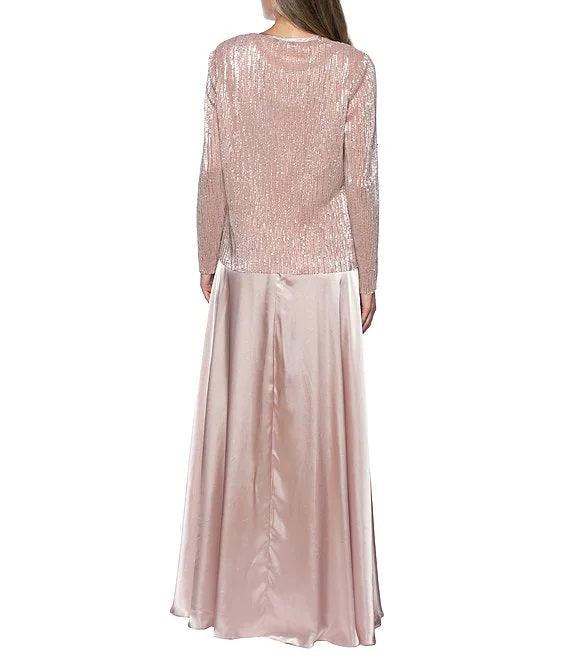 Marina Long Sleeve Formal Two Piece Jacket Dress - The Dress Outlet