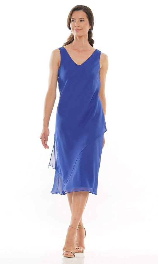 Marsoni Short Mother of the Bride Chiffon Dress 307 - The Dress Outlet Royal