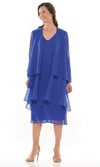 Marsoni Short Mother of the Bride Chiffon Dress 307 - The Dress Outlet Royal