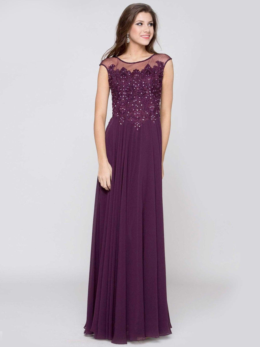 Marsoni Chiffon A Line Long Formal Dress 107 - The Dress Outlet